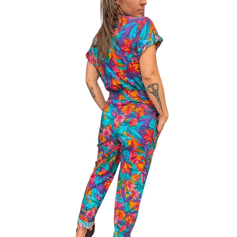 Joan Walters 100% Cotton Floral Jumpsuit