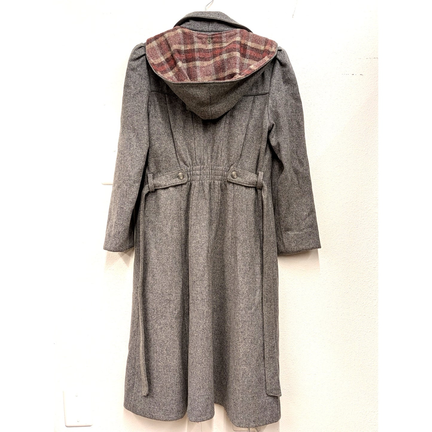 1980s JCPenney Grey Wool Hooded Coat
