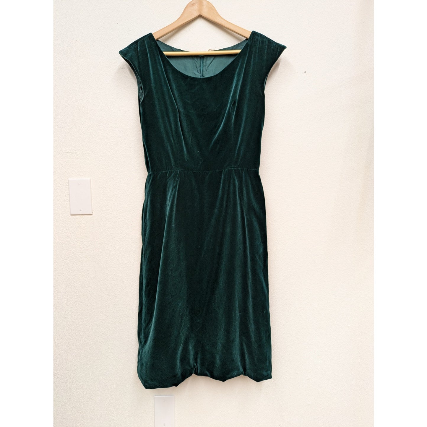 1960s emerald Green velvet dress with matching jacket