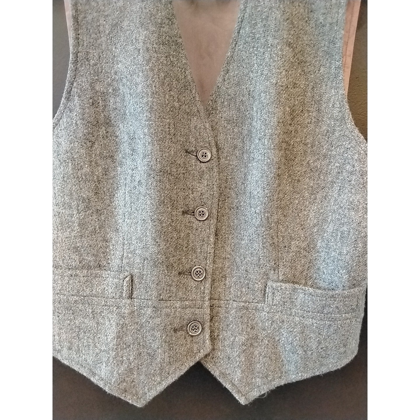 Vintage Grey and Mauve Wool Vest