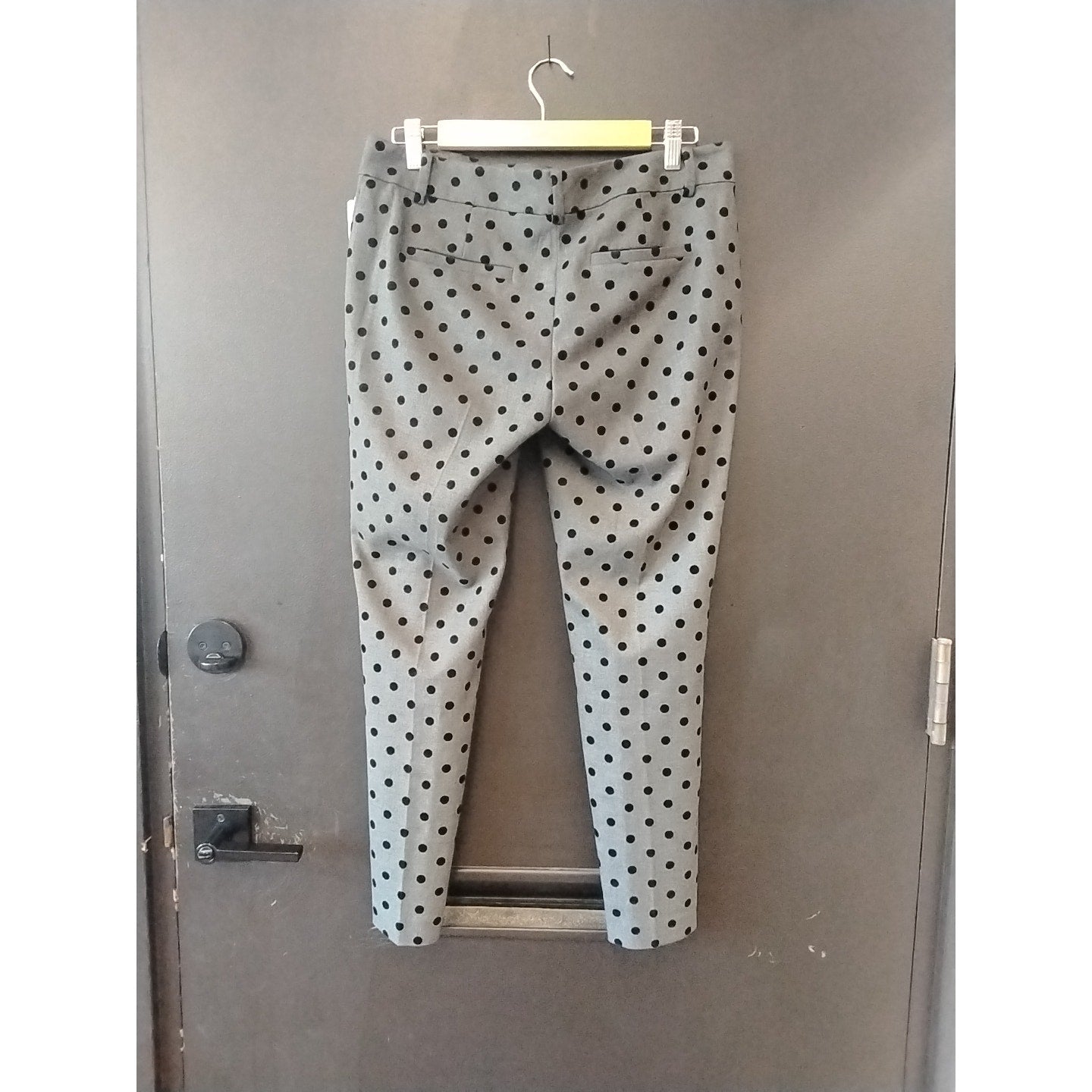 Ann Taylor Gray and Black Polka-Dot Trousers