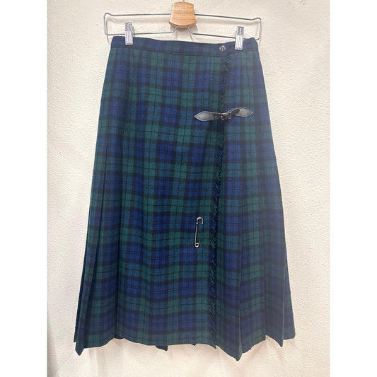 Vintage Pendleton Wool Plaid Wrap Skirt