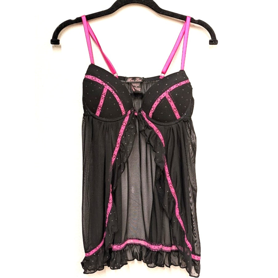 Y2k Per Lei Black and Pink Lingerie