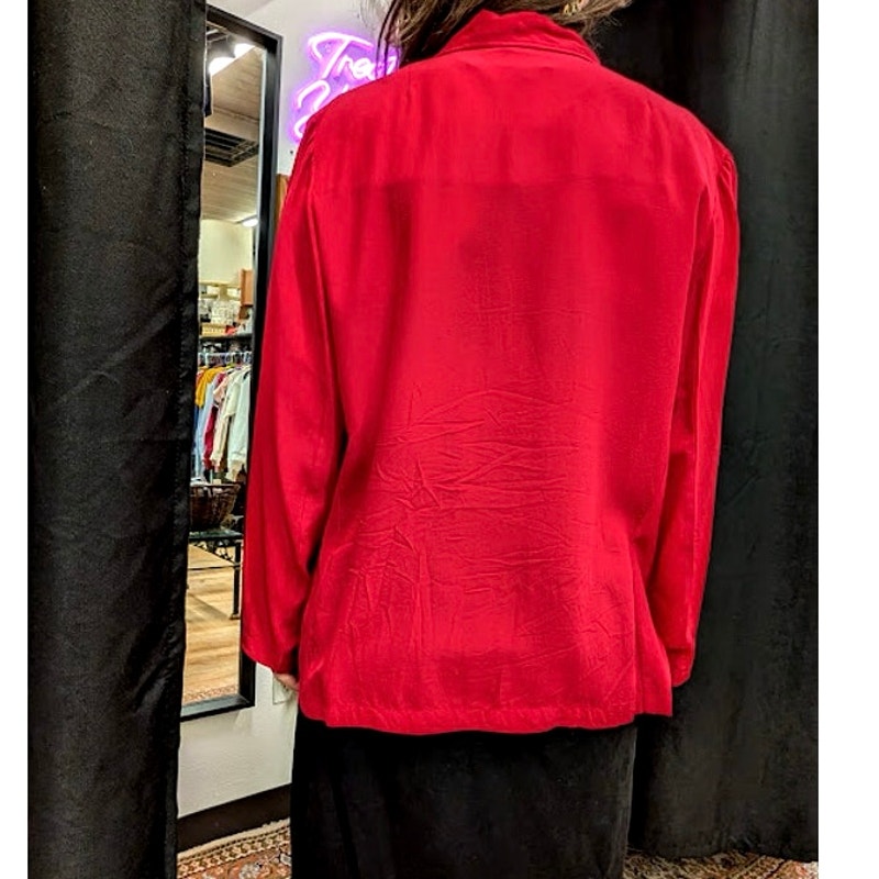 Vintage Red Royalsilk Red Blouse
