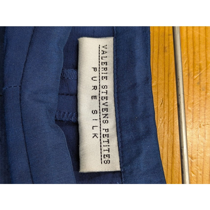 Valerie Stevens Petite Silk Navy Trousers